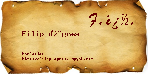 Filip Ágnes névjegykártya